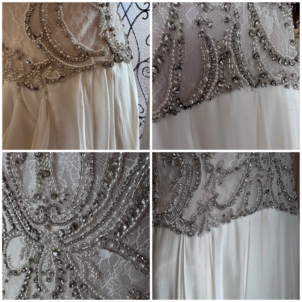 Customized Martina Liana 938 Boho Ivory Silk And Lace Wedding Dress Size 12 US - Picture 14 of 16